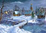 Набор для изготовления картины из страз Зима в деревне 1 шт. ("Алмазная живопись" АЖ-1276) 60см х 40см