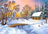 Набор для изготовления картины из страз Избушка в зимнем лесу 1 шт. ("Алмазная живопись" АЖ-1283) 60см х 40см